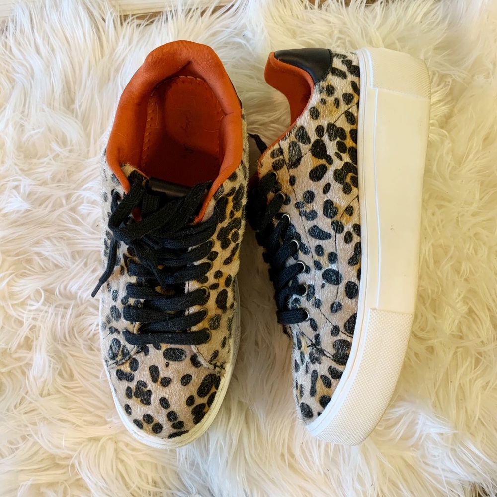 Cheetah platform sneakers
